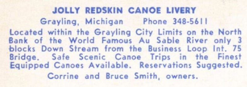 Jolly Redskin Canoe Livery - Vintage Postcard